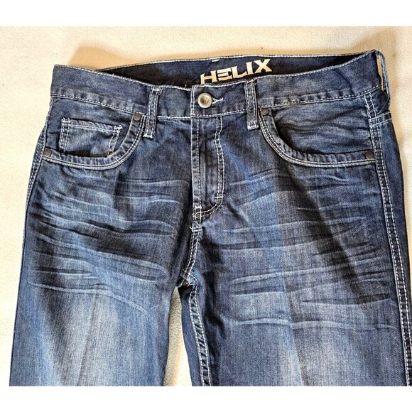 Helix Jeans Mens 34x30 Blue Slim Fit Bootcut  Denim Pants - Picture 4 of 9